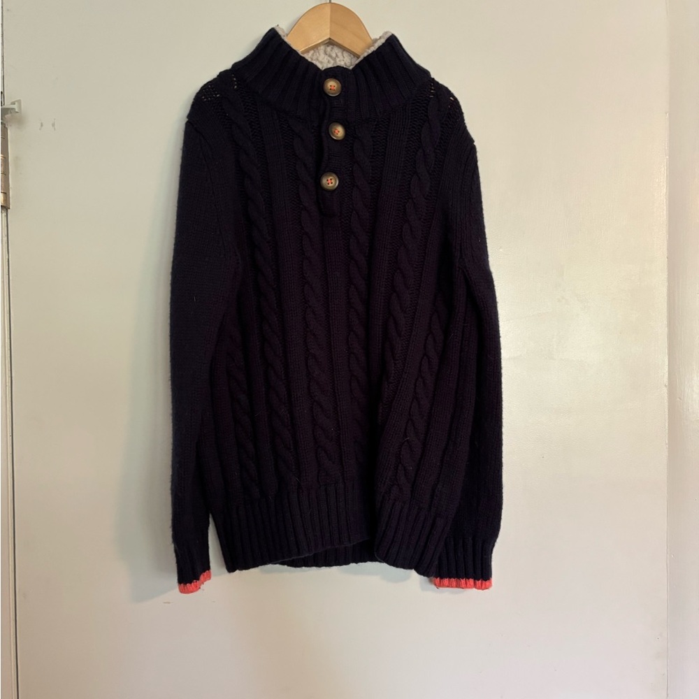 Boden Boys Navy Wool Blend Sweater